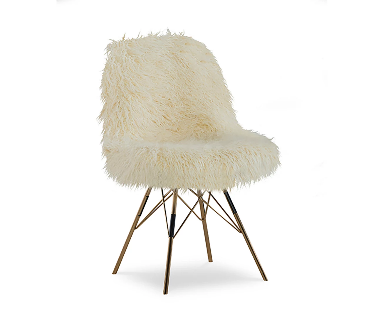 Layton Cream & Gold Faux Fur Chair 3 Layton Cream & Gold Faux Fur Chair