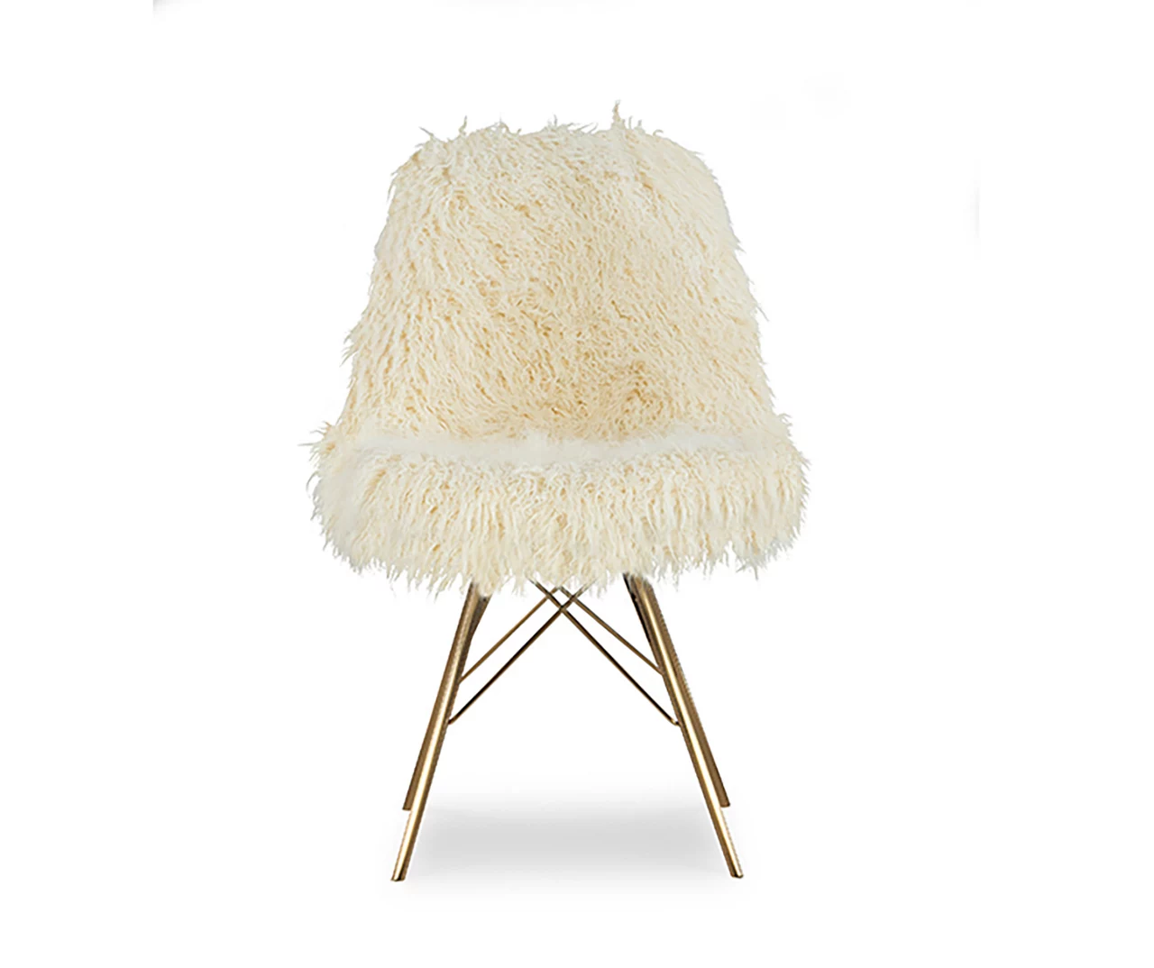 Layton Cream & Gold Faux Fur Chair 4 Layton Cream & Gold Faux Fur Chair - Image 2