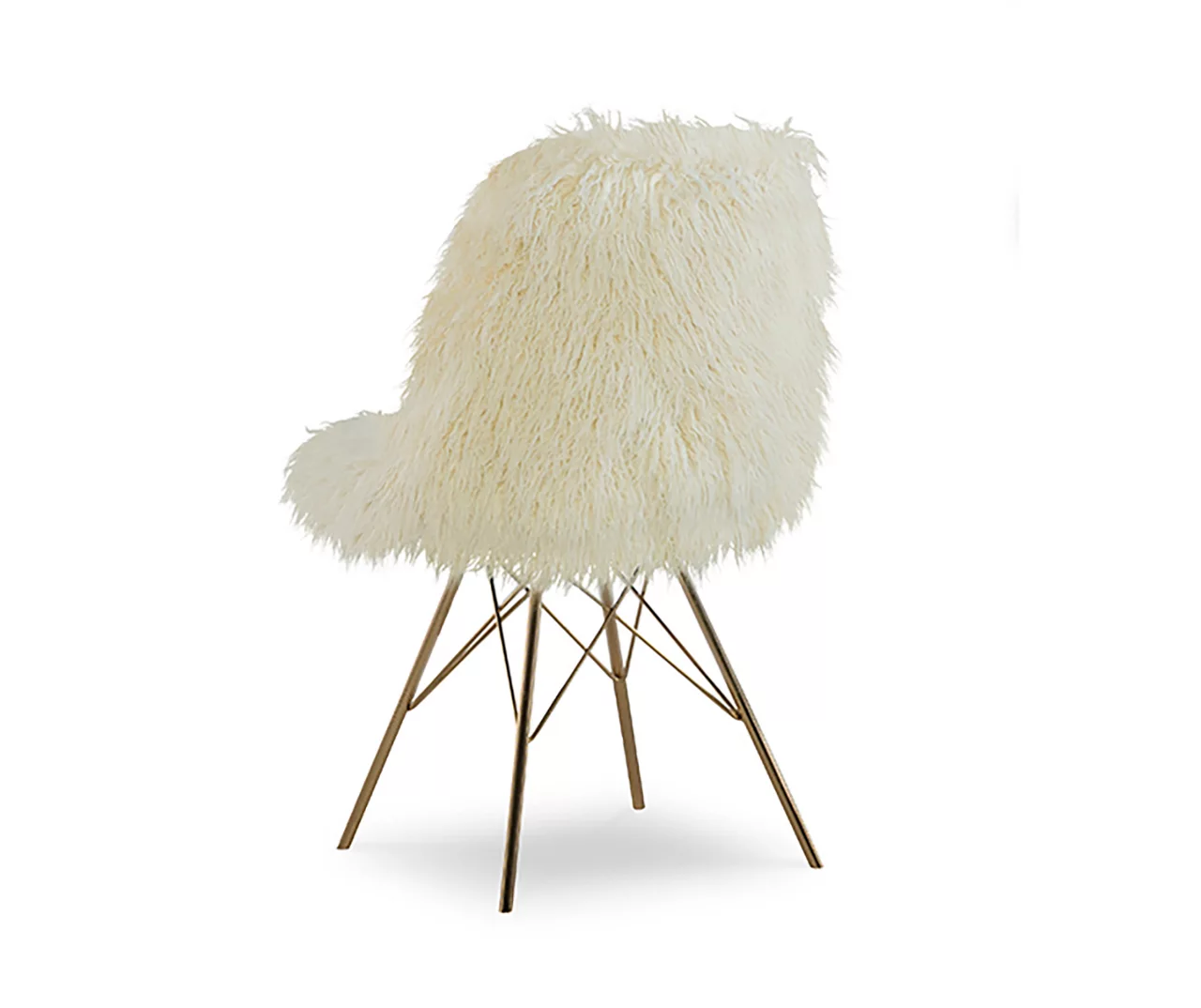 Layton Cream & Gold Faux Fur Chair 5 Layton Cream & Gold Faux Fur Chair - Image 3