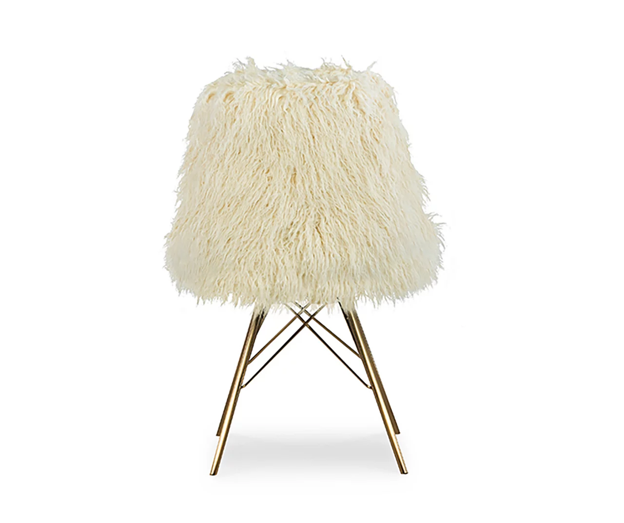 Layton Cream & Gold Faux Fur Chair 6 Layton Cream & Gold Faux Fur Chair - Image 4