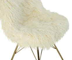 Layton Cream & Gold Faux Fur Chair 13 Layton Cream & Gold Faux Fur Chair -Household Items Sale 810543311 5