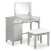Jasmine 2-Piece White 1-Drawer Lifting Mirror Vanity Set -Household Items Sale 810543315 1