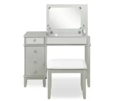 Jasmine 2-Piece White 1-Drawer Lifting Mirror Vanity Set 9 Jasmine 2-Piece White 1-Drawer Lifting Mirror Vanity Set -Household Items Sale 810543315 5
