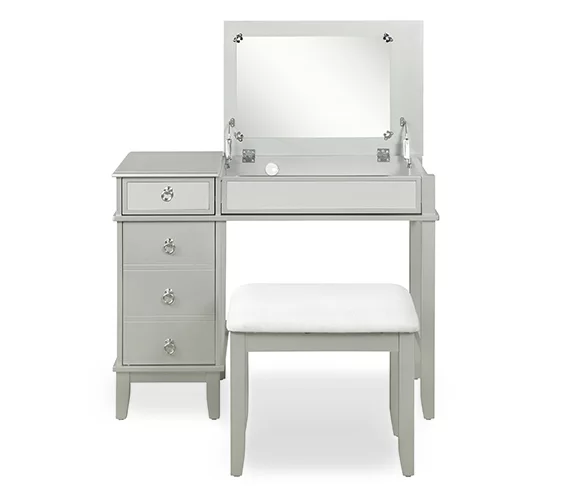 Jasmine 2-Piece White 1-Drawer Lifting Mirror Vanity Set 6 Jasmine 2-Piece White 1-Drawer Lifting Mirror Vanity Set - Image 4