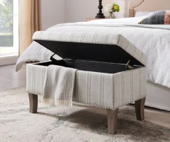 Lisa Railroad Striped Storage Ottoman -Household Items Sale 810543333 2