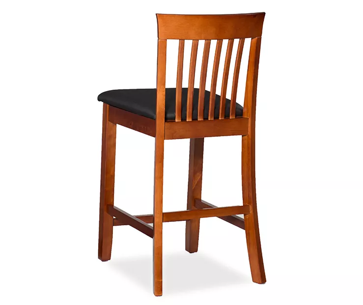 Kane Brown & Dark Cherry Upholstered Vinyl Padded Craftsman Counter Stool 6 Kane Brown & Dark Cherry Upholstered Vinyl Padded Craftsman Counter Stool - Image 4