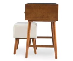 Merci 2-Piece White & Walnut 2-Drawer Lifting Mirror Vanity Set 8 Merci 2-Piece White & Walnut 2-Drawer Lifting Mirror Vanity Set -Household Items Sale 810543353 4