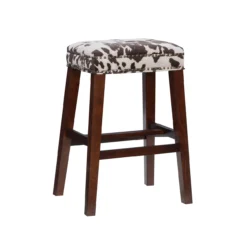 Baldwin Brown Cow Print Nailhead Bar Stool