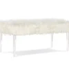 Cara White Faux Fur Acrylic Leg Bench 1 Cara White Faux Fur Acrylic Leg Bench -Household Items Sale 810543373 1