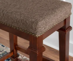 Clark Walnut & Light Brown Upholstered Tweed Backless Counter Stool -Household Items Sale 810543403 A0 7
