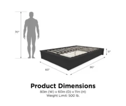 DHP Micah Gray Linen Queen Platform Bed -Household Items Sale 810543448 5