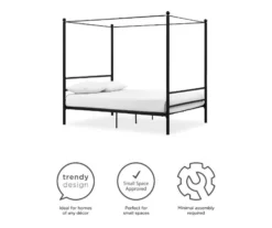 DHP Kate Black Metal Full Canopy Bed -Household Items Sale 810543780 1