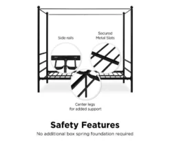 DHP Kate Black Metal Full Canopy Bed -Household Items Sale 810543780 2