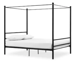 DHP Kate Black Metal Full Canopy Bed