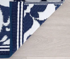 Navy & White Damask Plastic Outdoor Area Rug, (5' X 7') 13 Navy & White Damask Plastic Outdoor Area Rug, (5' X 7') -Household Items Sale 810546223 5