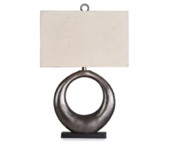 Antique Silver-Finish Saria Modern Table Lamp