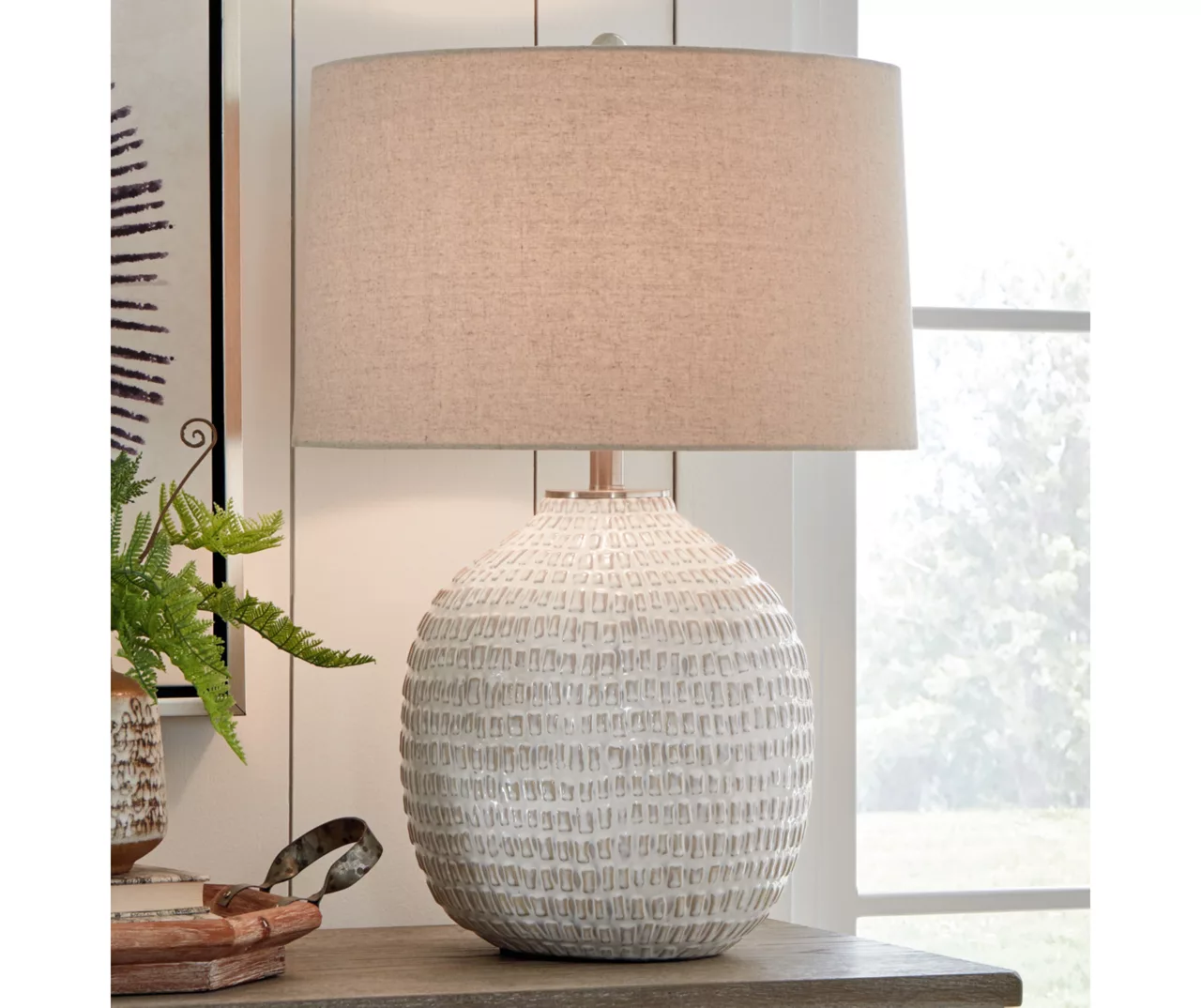 Beige Textures Jamon Ceramic Table Lamp 4 Beige Textures Jamon Ceramic Table Lamp - Image 2