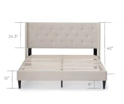 Isabelle Cream Upholstered Twin Wingback Bed 11 Isabelle Cream Upholstered Twin Wingback Bed -Household Items Sale 810547603 810547607 810547628 810547611 3