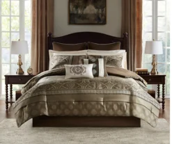 Brown Jacquard Dennie Comforter Set