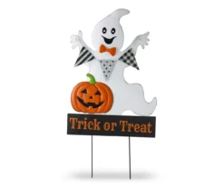 "Trick Or Treat" Ghost Light-Up Yard Stake