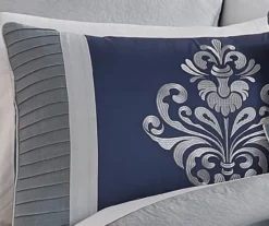 Blue & Gray Damask Clanton Comforter Set 17 Blue & Gray Damask Clanton Comforter Set -Household Items Sale 810547757 2