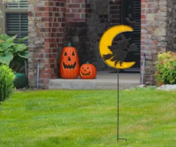 Flying Witch & Crescent Moon Light-Up Yard Stake -Household Items Sale 810547813 7