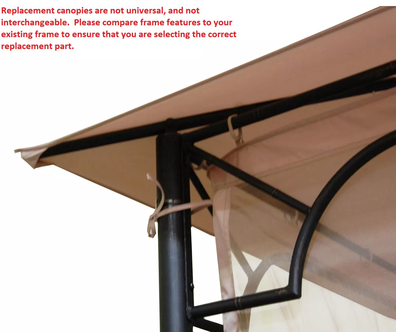 Bamboo Look Gazebo Beige Replacement Riplock Canopy & Side Mosquito Netting Set 5 Bamboo Look Gazebo Beige Replacement Riplock Canopy & Side Mosquito Netting Set - Image 3