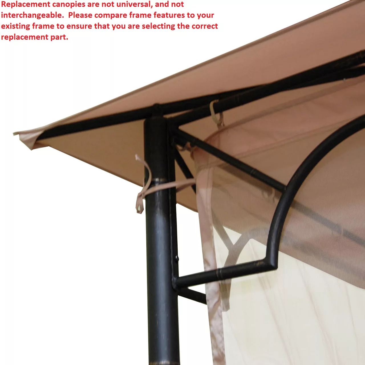 Bamboo Look Gazebo Beige Replacement Riplock Canopy & Side Mosquito Netting Set 9 Bamboo Look Gazebo Beige Replacement Riplock Canopy & Side Mosquito Netting Set - Image 7