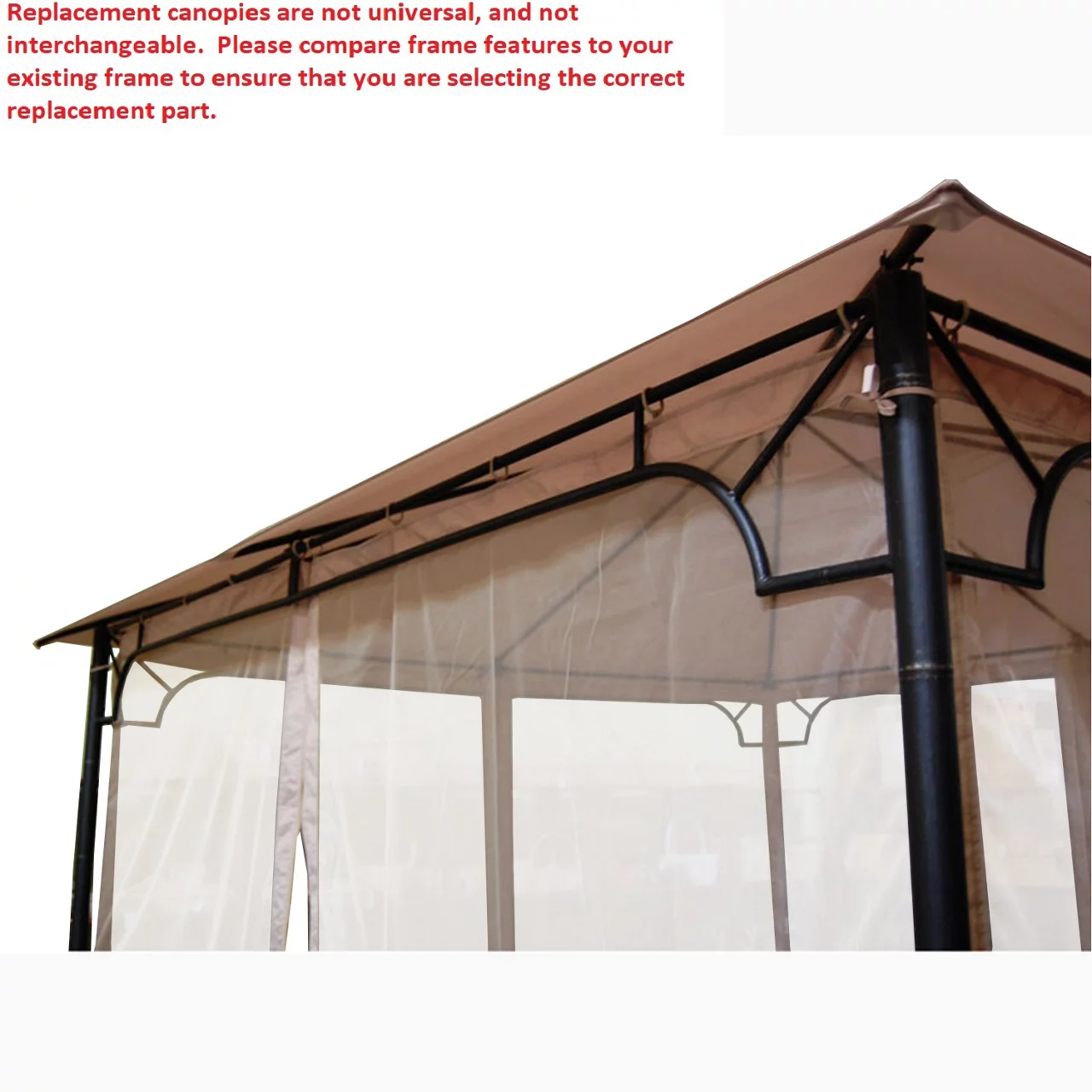 Bamboo Look Gazebo Beige Replacement Riplock Canopy & Side Mosquito Netting Set 10 Bamboo Look Gazebo Beige Replacement Riplock Canopy & Side Mosquito Netting Set - Image 8