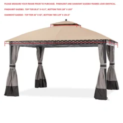 Oakmont Gazebo Beige Replacement Canopy -Household Items Sale 810549262 31