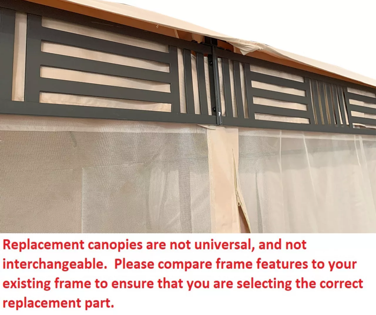 Westbrook Gazebo Beige Damask Replacement Canopy 6 Westbrook Gazebo Beige Damask Replacement Canopy - Image 4