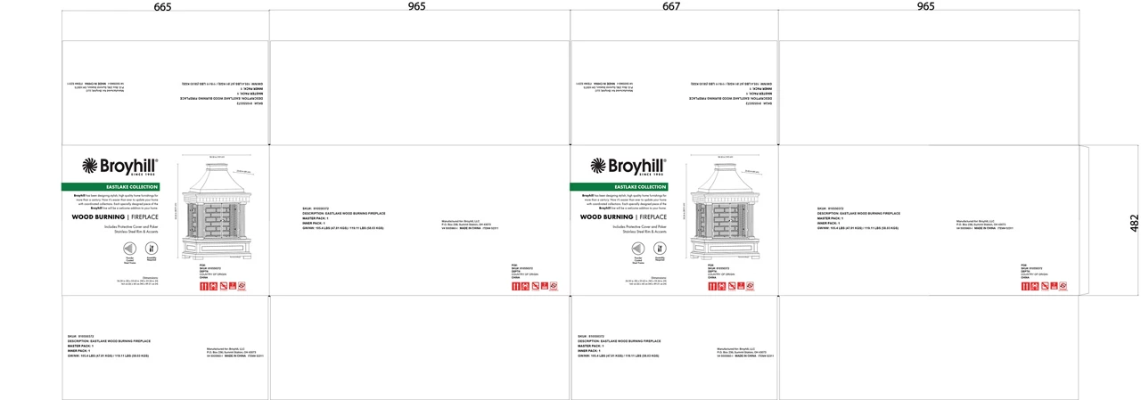 56.3" Eastlake Wood Burning Fireplace 14 56.3" Eastlake Wood Burning Fireplace - Image 12