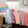 Fuchsia & Orange Bohemian Pattern Stripe Full/Queen 3-Piece Quilt Set 1 Fuchsia & Orange Bohemian Pattern Stripe Full/Queen 3-Piece Quilt Set -Household Items Sale 810552951
