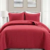 Ava Red Diamond-Quilted Full/Queen 3-Piece Quilt Set 2 Ava Red Diamond-Quilted Full/Queen 3-Piece Quilt Set -Household Items Sale 810552962