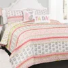Pink & Gray Fox Ruffle Pattern Block Full/Queen 5-Piece Quilt Set 1 Pink & Gray Fox Ruffle Pattern Block Full/Queen 5-Piece Quilt Set -Household Items Sale 810553002