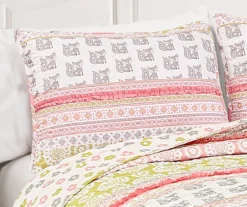 Pink & Gray Fox Ruffle Pattern Block Full/Queen 5-Piece Quilt Set 12 Pink & Gray Fox Ruffle Pattern Block Full/Queen 5-Piece Quilt Set -Household Items Sale 810553002 4