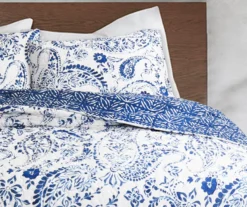 Erindale White & Blue Floral Paisley Full/Queen 3-Piece Quilt Set -Household Items Sale 810553071 21