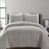 Light Gray Stripe All-Season Full/Queen 3-Piece Coverlet Quilt Set 2 Light Gray Stripe All-Season Full/Queen 3-Piece Coverlet Quilt Set -Household Items Sale 810553265