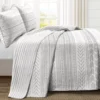 Hygge Gray & White Geometric Reversible King 3-Piece Quilt Set 1 Hygge Gray & White Geometric Reversible King 3-Piece Quilt Set -Household Items Sale 810553390 1