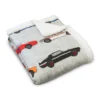 Beige Multicolor Race Cars Quilted Sherpa Throw, (50" X 60") -Household Items Sale 810553485 4