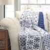 White & Blue Pattern Patchwork Monique Quilted Throw, (50" X 60") -Household Items Sale 810553486