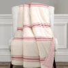 Farmhouse Beige & Red Stripe Throw, (50" X 60") 2 Farmhouse Beige & Red Stripe Throw, (50" X 60") -Household Items Sale 810553558