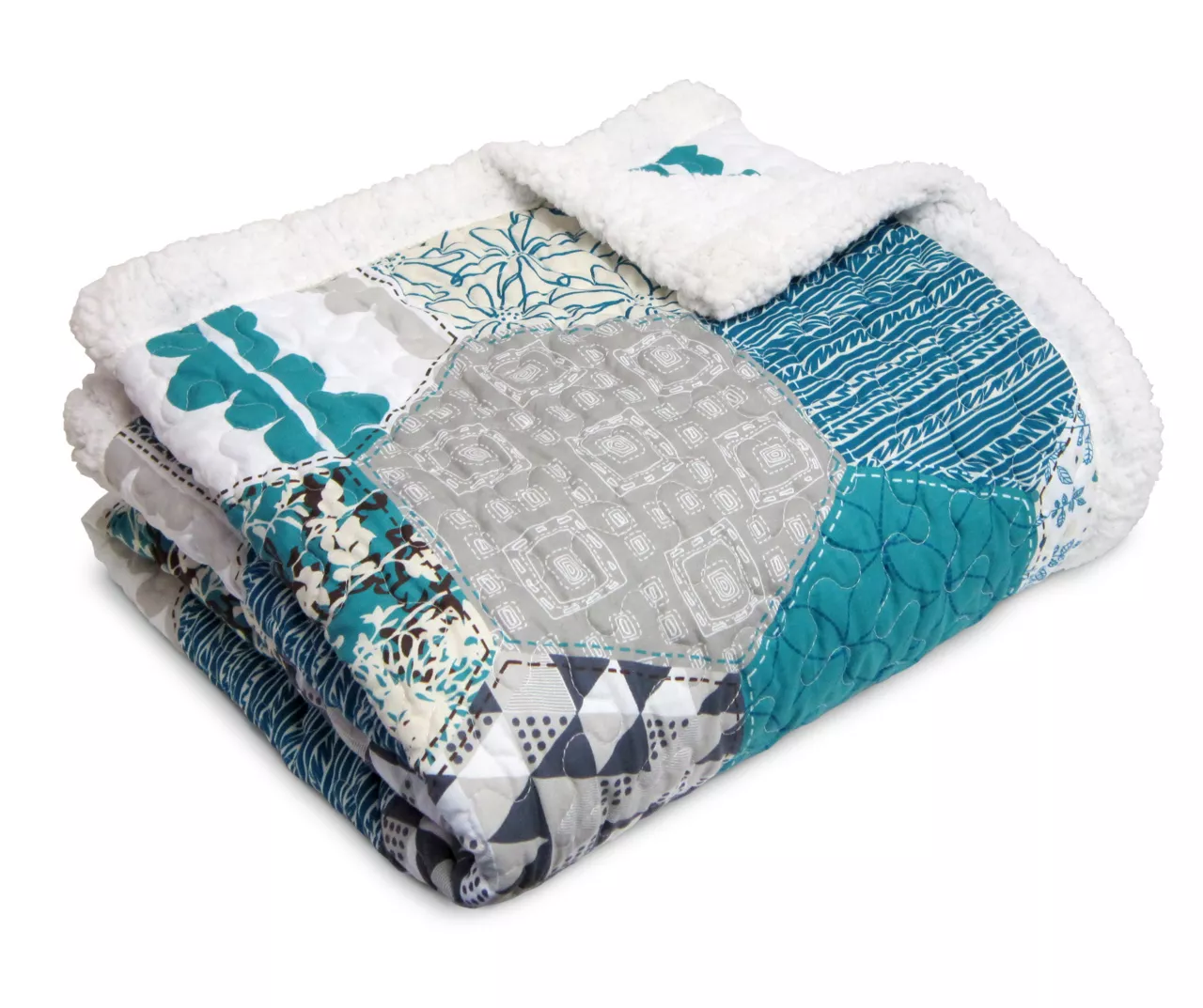 Briley Geometric Hexagon Quilted Sherpa Throw 9 Briley Geometric Hexagon Quilted Sherpa Throw - Image 7