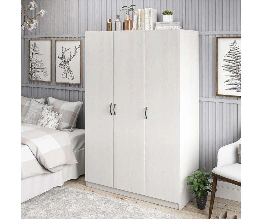 Ivory Oak 3-Door Storage Wardrobe 13 Ivory Oak 3-Door Storage Wardrobe - Image 11