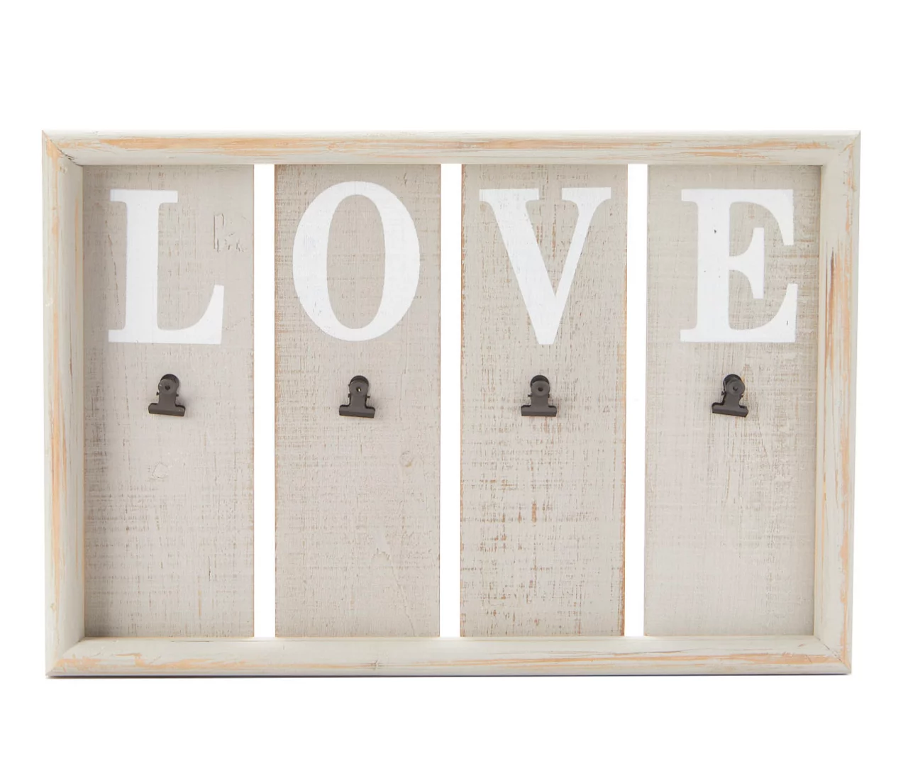 "Love" Gray & White Photo Clip Framed Wall Plaque 3 "Love" Gray & White Photo Clip Framed Wall Plaque