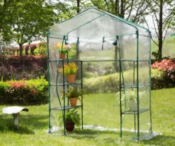 76.75" PVC & Metal 6-Shelf Walk-In Greenhouse