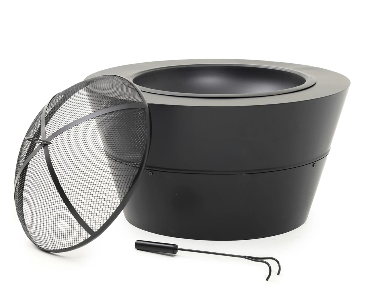 30" Matte Black Modern Wood Burning Fire Pit 4 30" Matte Black Modern Wood Burning Fire Pit - Image 2