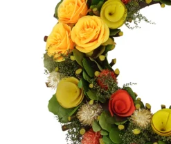 12" Yellow Floral & Moss Wreath 9 12" Yellow Floral & Moss Wreath -Household Items Sale 810574695 3