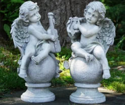 Northlight Musical Cherub Angels 2-Piece Garden Statuary Set -Household Items Sale 810576015 1