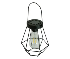 Northlight Black Geometric Hanging Solar Lantern -Household Items Sale 810576103 2